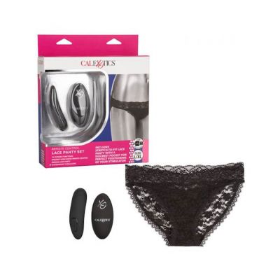 Remote Control Lace Panty Set Black S m