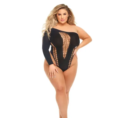 Dollar Sign Bodysuit Queen Size Black