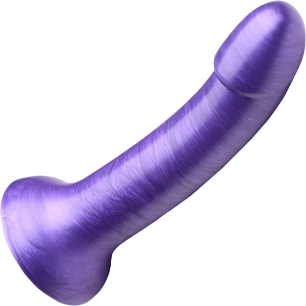Simply Sweet 7" Silicone G-Spot Dildo With Suction Cup - Metallic Pink