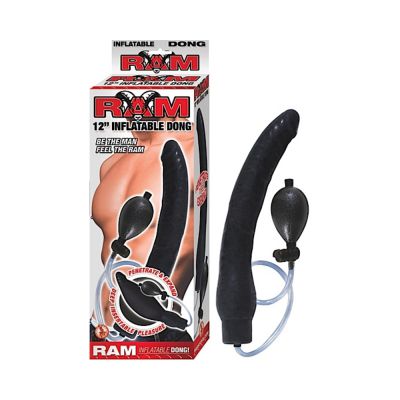 Ram Inflatable Latex Dong 12 Inch Black