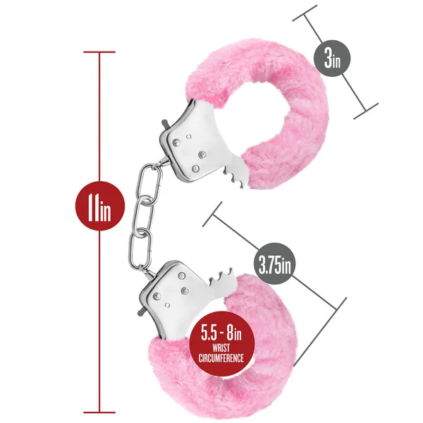 Temptasia Cuffs By Blush Novelties - Pink Furry Handcuffs — image 10 of 12