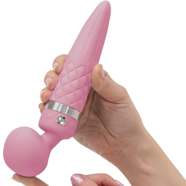 Pillow Talk Sultry Silicone Waterproof Rechargeable Wand Style Vibrator - Pink — image 11 of 14