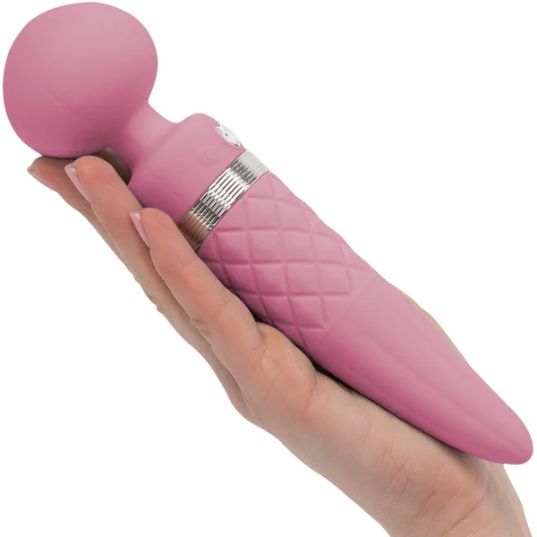 Pillow Talk Sultry Silicone Waterproof Rechargeable Wand Style Vibrator - Pink — image 9 of 14
