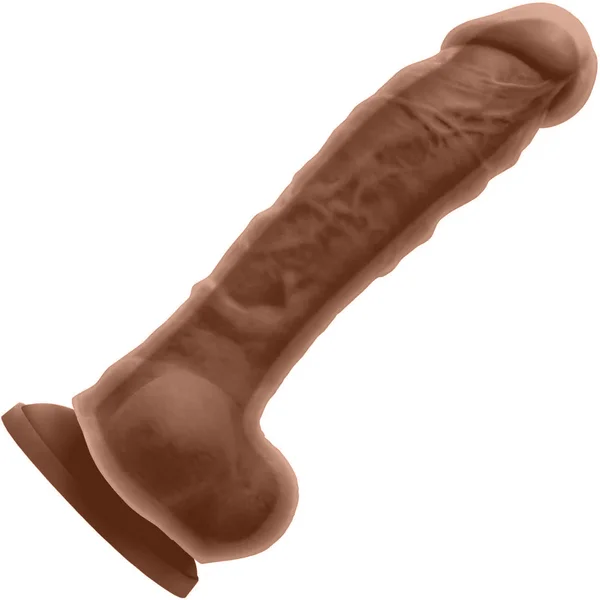 Colours Dual Density 8 Inch Silicone Suction Cup Dildo - Caramel — image 16 of 18