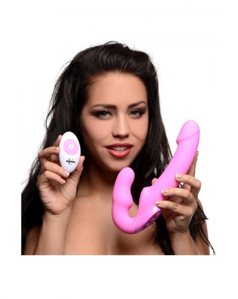 Urge Silicone Strapless Strap-on With Remote - Pink — image 6 of 13