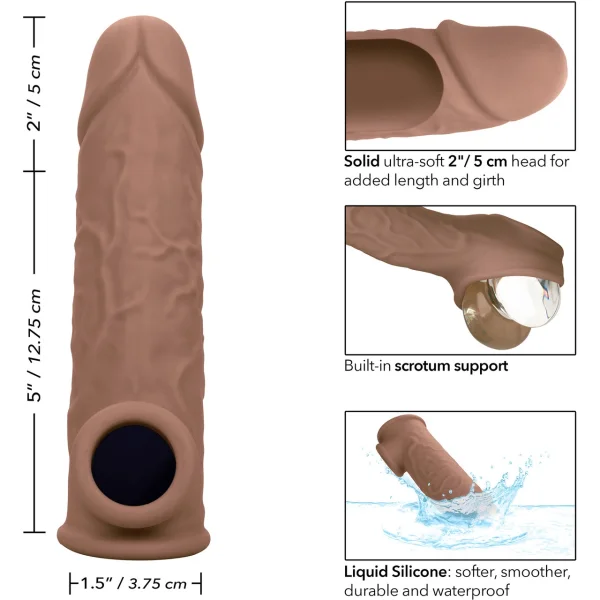 Performance Maxx Life-Like 7" Penis Extension By CalExotics - Chocolate