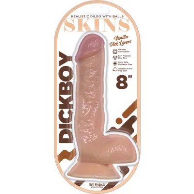 Dickboy Skins Dildo With Balls 8 Inch Vanilla Dick Lover