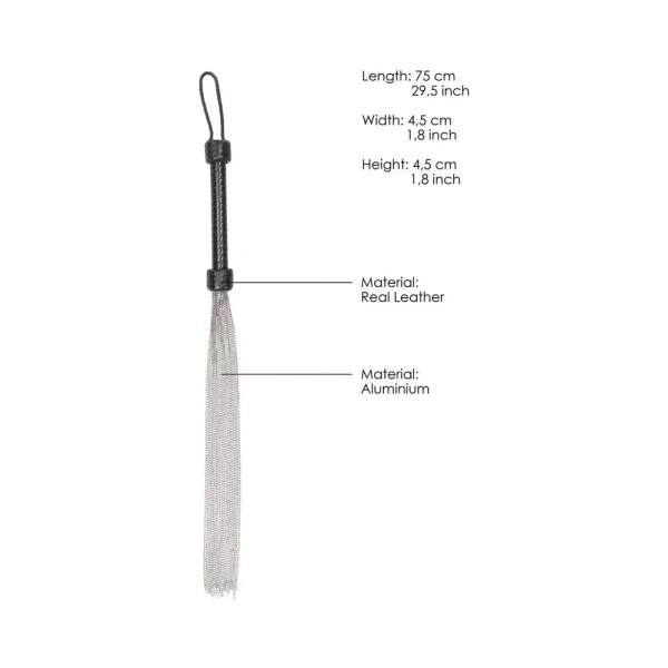 Ouch! Pain - Kid Leather With Silver Ball Chain Flogger