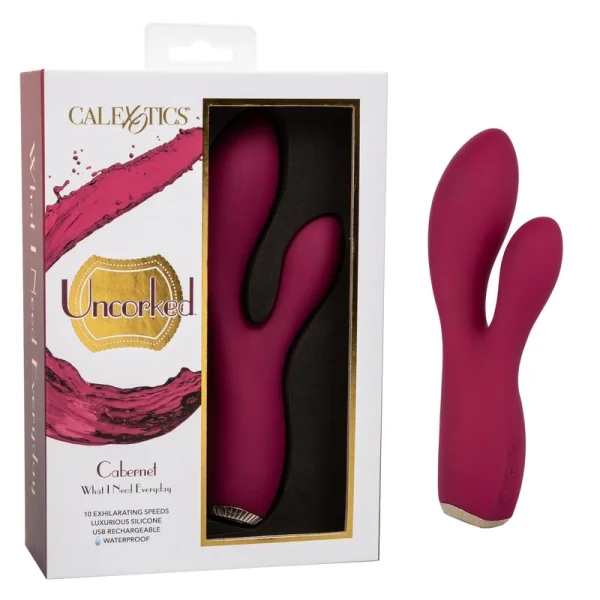 Uncorked Cabernet Waterproof Rechargeable Silicone Dual Stimulation Vibrator By CalExotics