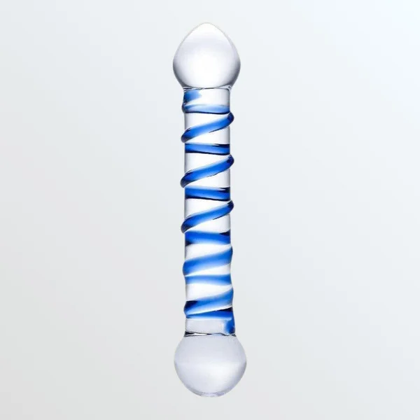 Gläs Spiral Glass Dildo - Clear & Blue — image 13 of 15