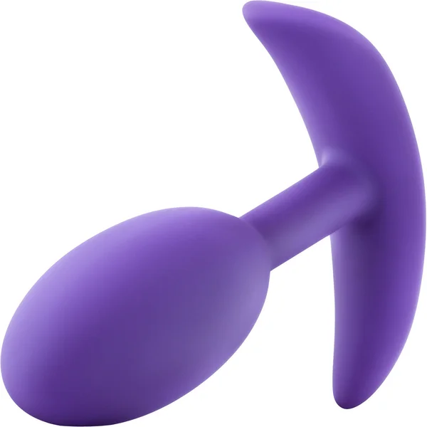 Luxe Wearable Silicone Vibra Slim Butt Plug by Blush - Medium, Purple — image 9 of 14