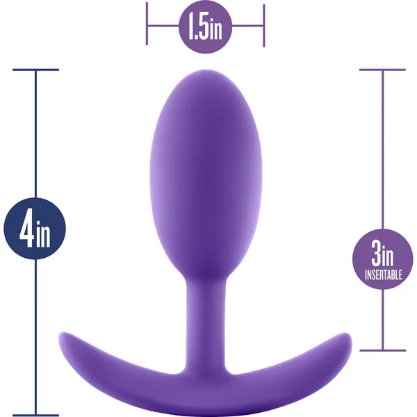 Luxe Wearable Silicone Vibra Slim Butt Plug by Blush - Medium, Purple — image 12 of 14