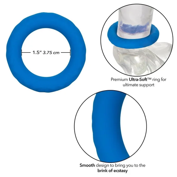 Link Up Ultra-Soft Max Silicone Cock Ring By CalExotics - Blue — image 15 of 17