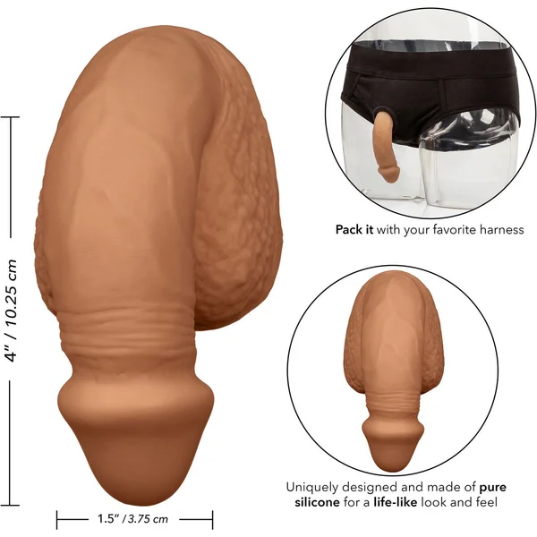 Packer Gear Silicone Packing Penis 4" / 10.25 cm By CalExotics - Caramel — image 16 of 20