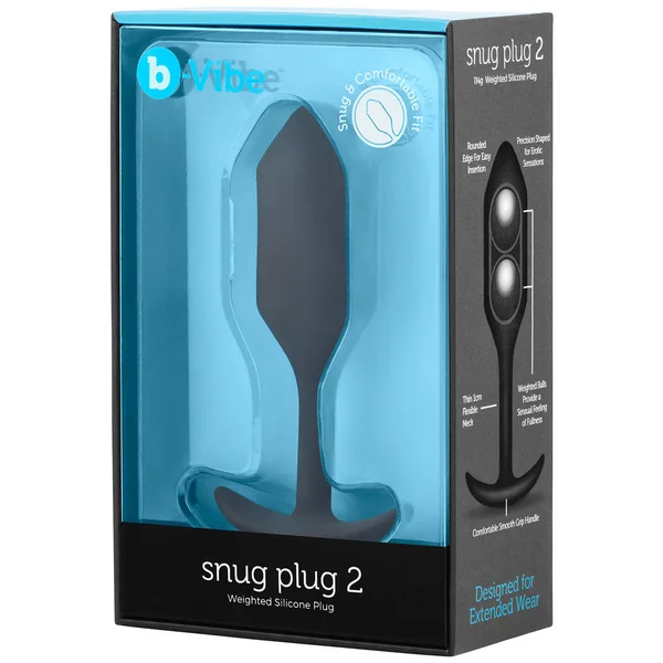 b-Vibe Snug Plug 2 Medium Silicone Weighted Butt Plug - Black — image 18 of 18