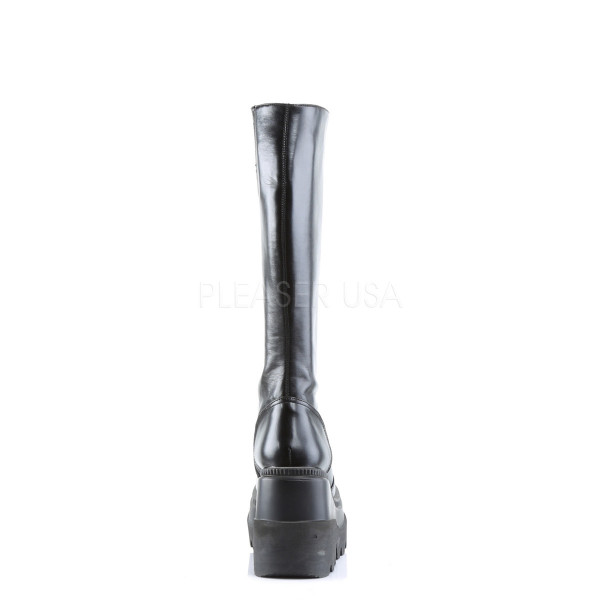 SHAKER-100 - 4 1/2" P/F Goth Punk Lolita Blk Pu Knee BT — image 4 of 4