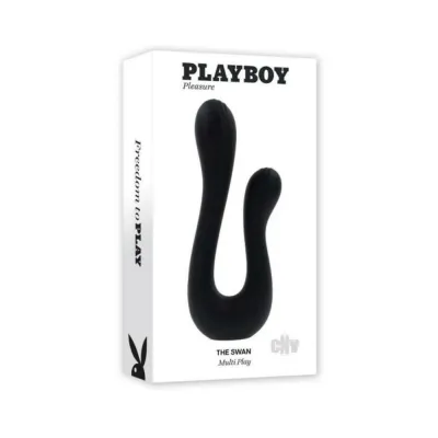 G Spot Vibrators Playboy The Swan Rechargeable Dual Shaft Silicone Vibrator