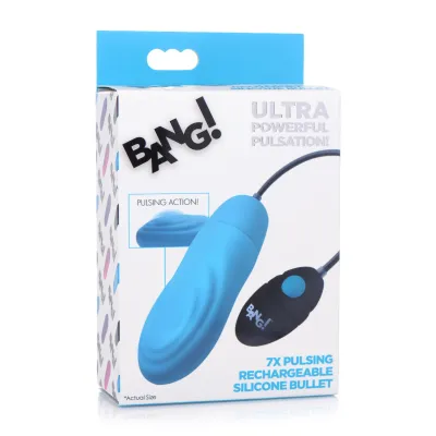 7x Pulsing Rechargeable Silicone Vibrator Blue