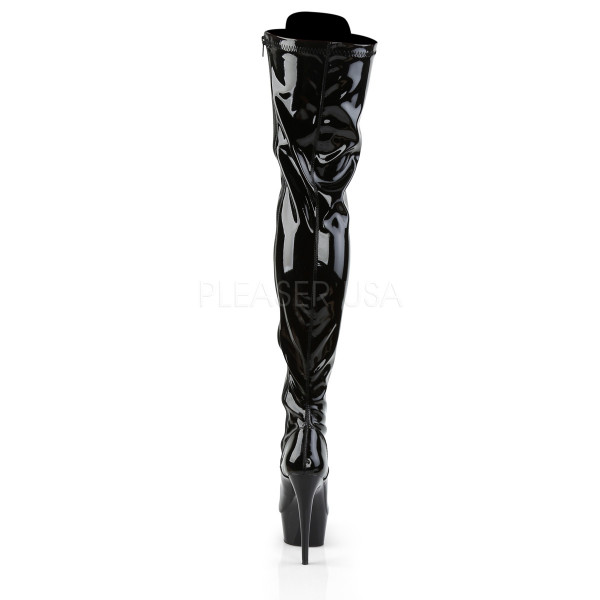 DELIGHT-3023 - 6" Lace-Up Stretch PF Thigh Boot, Side Zi — image 4 of 4