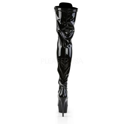 DELIGHT 3023 6 Lace Up Stretch PF Thigh Boot Side Zi