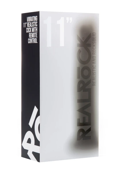 Vibrating Realistic Cock - 11" - Black