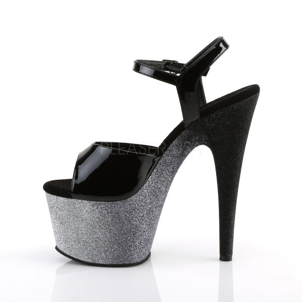 7 inches Heel, 2 3/4 inches Ombre Glittered PF Ankle Strap Sandal — image 11 of 25