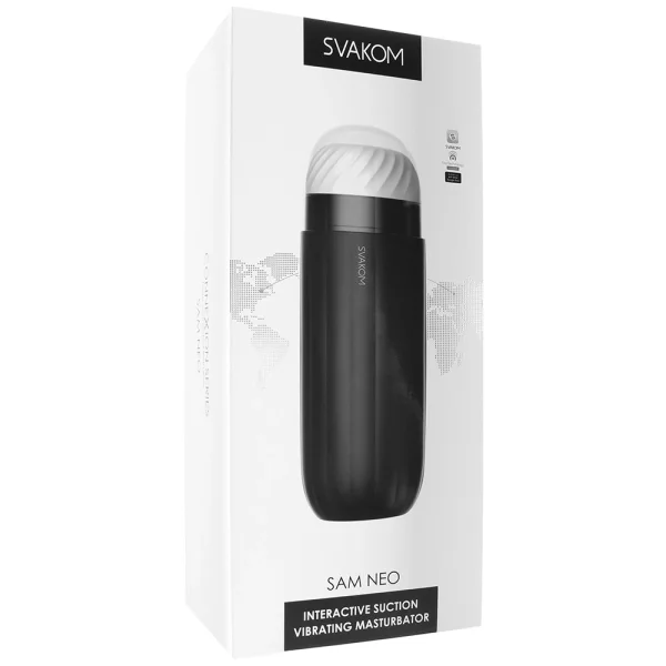 SVAKOM SAM NEO Powerful App Enabled Interactive Silicone Penis Masturbator With Suction & Vibration