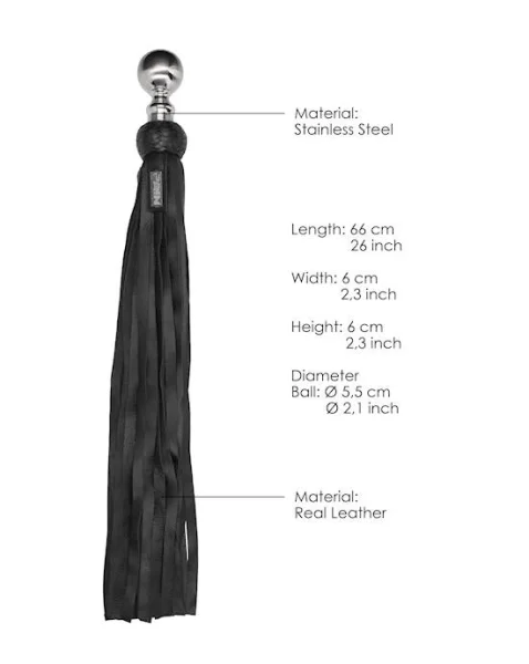 Heavy Metal Ball Flogger  - Black - One Size