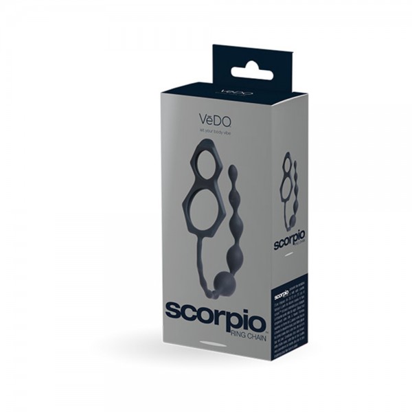 Vedo Scorpio C-ring & Anal Chain - Just Black