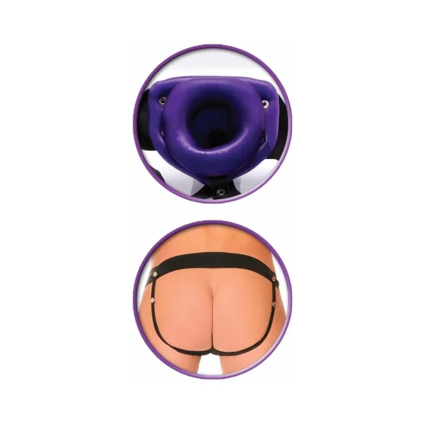 Fetish Fantasy For Him Or Her Vibrating Hollow Strap-on Purple — image 9 of 10