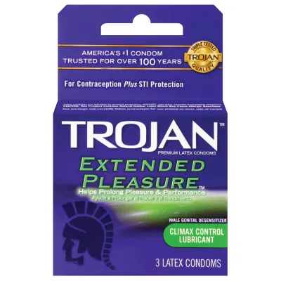 Trojan Extended Pleasure Condom Box of 3