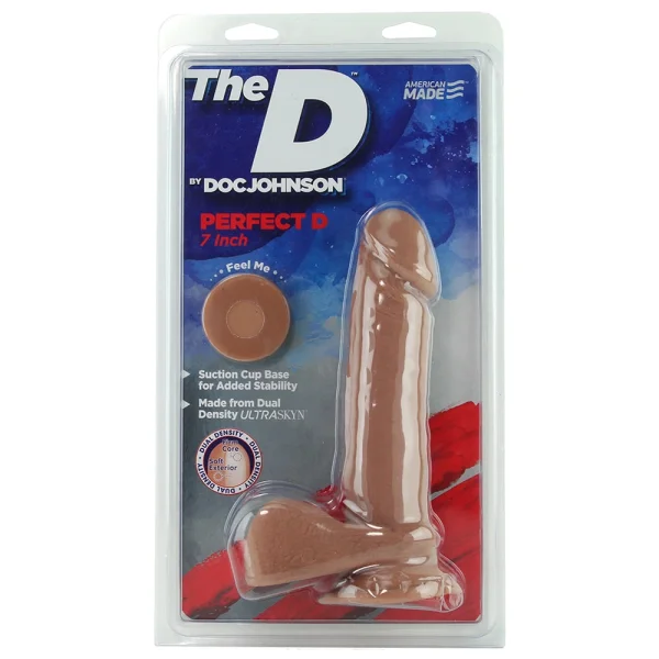 The D - Perfect D 7" Suction Cup Dildo by Doc Johnson - Caramel