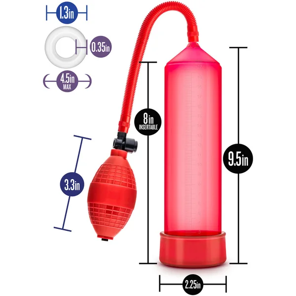 Performance VX101 Enhancement Penis Pump By Blush - Red — image 9 of 10
