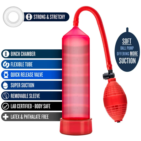 Performance VX101 Enhancement Penis Pump By Blush - Red — image 10 of 10