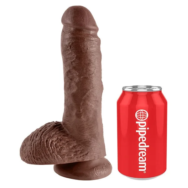 King Cock 8" Suction Cup Dildo With Balls - Chocolate — image 18 of 22