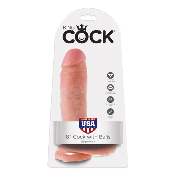 King Cock 8" Suction Cup Dildo With Balls - Chocolate — image 14 of 22