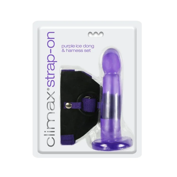 Climax Strap-on - Purple Ice Dong & Harness Set