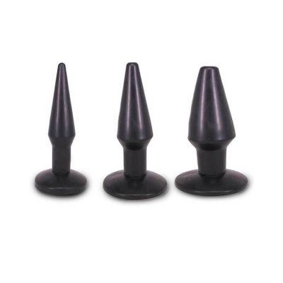 Seven Creations Rider Butt Plug Set Black 4 9 Inch