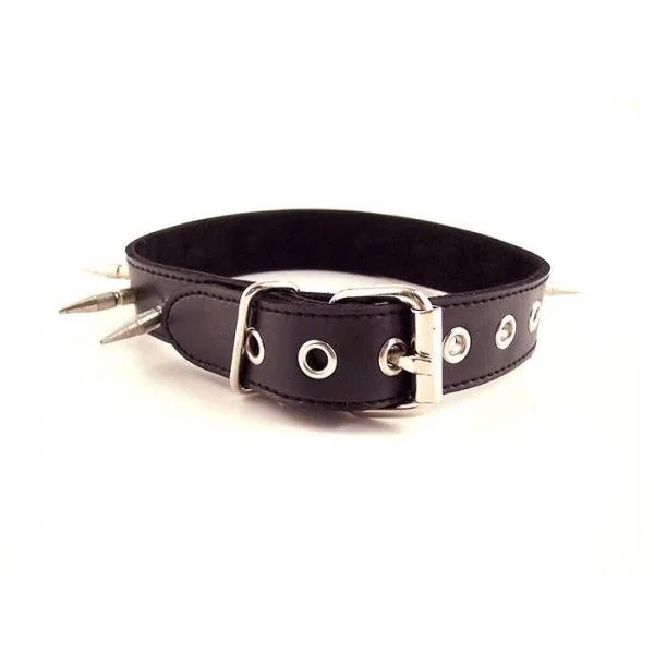 Rouge Spiked Collar with 1 inch Spikes Black