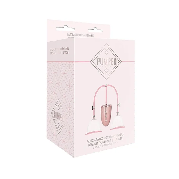 Automatic Rechargeable Breast Pump Set - Large - Pink
