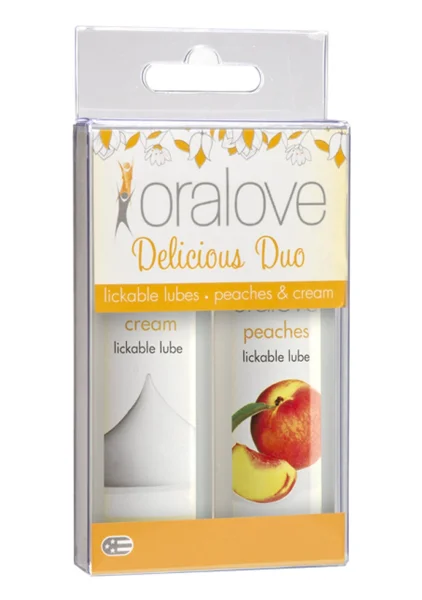 Oralove Delicious Duo Flavored Lube - Peaches & Cream