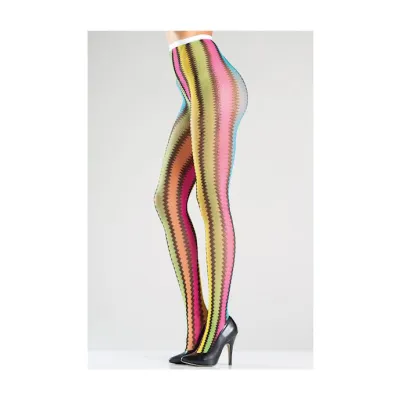 Knitted Zig Zag Tights O s Rainbow One Size