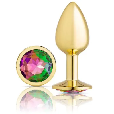 Cloud 9 Novelties Anal Gems Jeweled Gold Chromed Anal Plug Medium