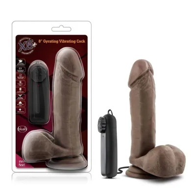 X5 Plus 8 Inch Gyrating Vibrating Cock Chocolate