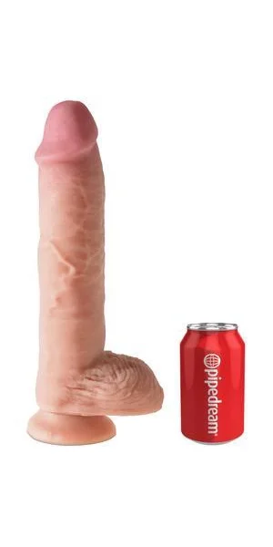 King Cock Dual Density 10 inches Fat Cock with Balls Beige — image 6 of 8