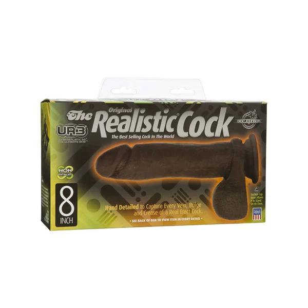 Doc Johnson The Realistic Cock UR3 8" - Vac-U-Lock Compatible Suction Cup - Chocolate — image 16 of 16