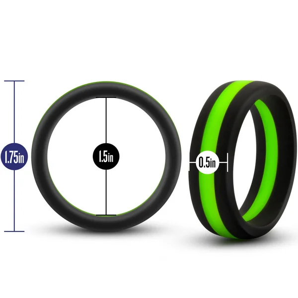 Performance Silicone Go Pro Cock Ring By Blush - Black & Green — image 7 of 8