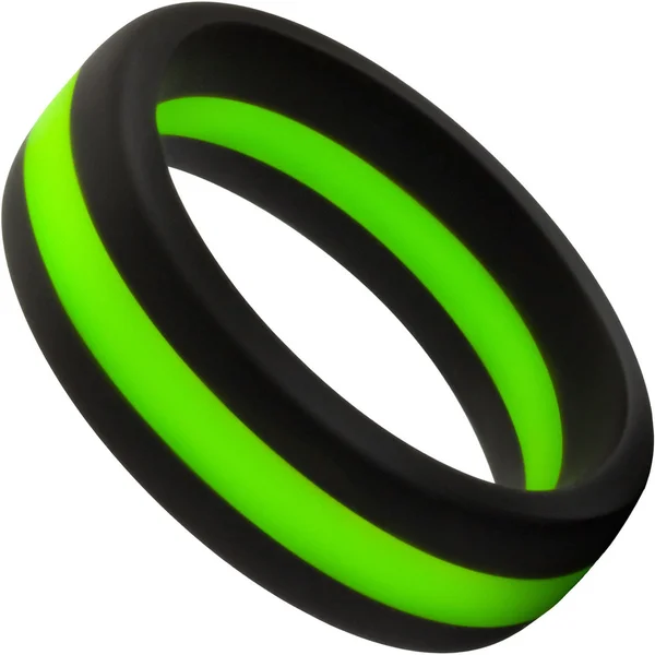 Performance Silicone Go Pro Cock Ring By Blush - Black & Green — image 5 of 8