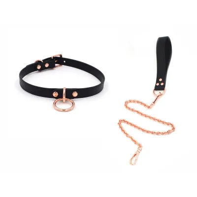 Rose Gold Leash and Collar Set