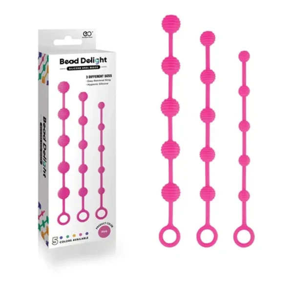 Bead Delight Silicone Anal Beads 3 Different Sizes